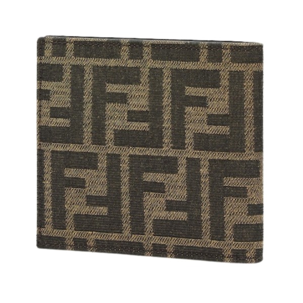Brieftasche aus Jacquard mit FF-Muster 9.6cm