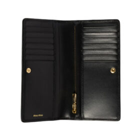 Großes Matelassé-Nappa-Leder Schwarz  18cm