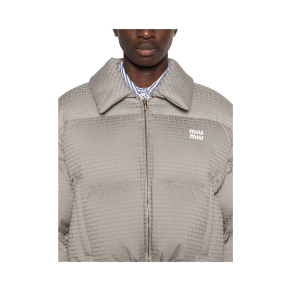 Jacquard Daunenjacke Beige