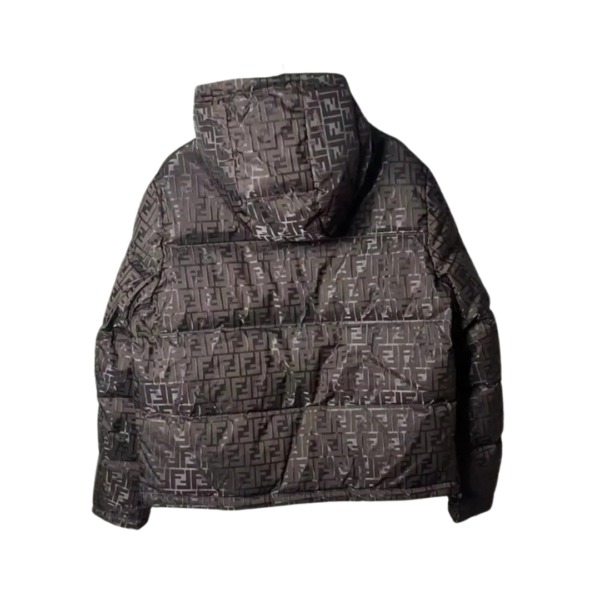 Daunenjacke Schwarz/Braun