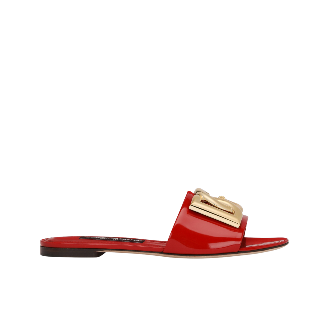 Polierte Kalbsleder-Slipper mit DG-Logo