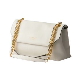 Doux mittelgroße Ledertasche Weiß 16cm