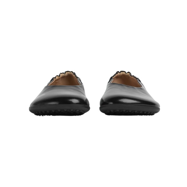 Leder-Ballerinas Schwarz