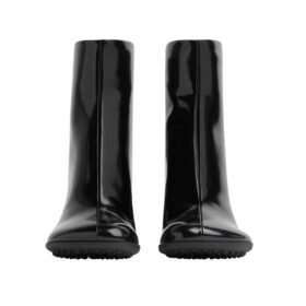 Schwarze Leder-Stiefeletten 7.5