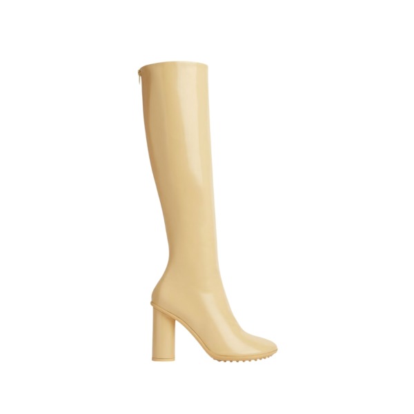 Leder-Kniestiefel mit Gummisohle 9cm