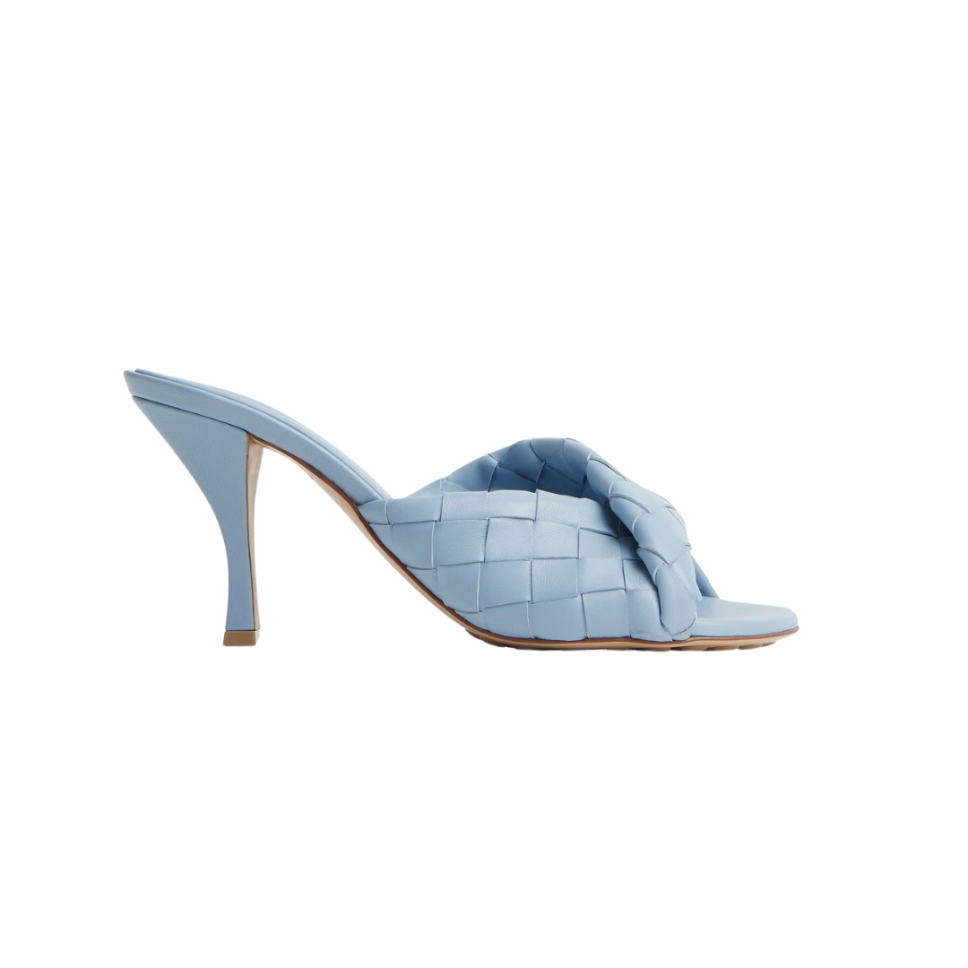 Leder-Pantolette Eis 8cm