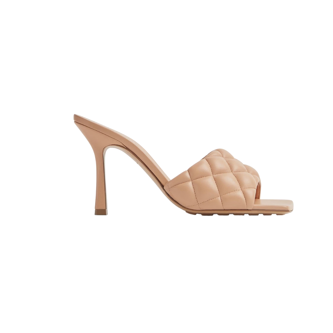 Gepolsterte Leder-Pantolette in Cipria 9cm