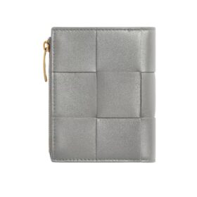 Intreccio zweifarbige Nappa-Leder-Geldbörse in Sterling 11.5cm