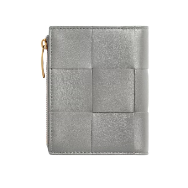 Intreccio zweifarbige Nappa-Leder-Geldbörse in Sterling 9cm