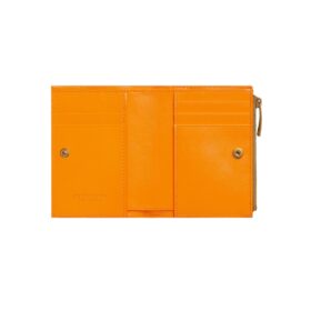 Leder-Geldbörse in Dunkle Praline 11.5cm