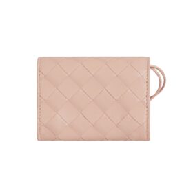 Intrecciato Nappa-Leder-Geldbörse in Lotus 8.5cm
