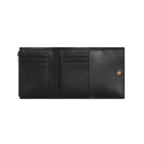 Intreccio Nappa-Geldbörse in Schwarz 9cm