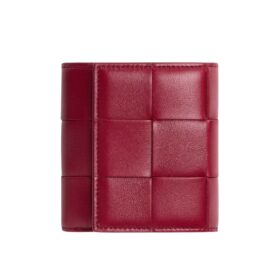 Leder-Geldbörse in Dunkelrot 9cm