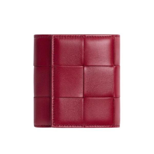 Leder-Geldbörse in Dunkelrot 9cm