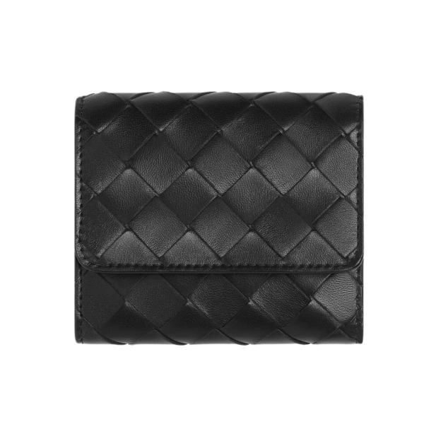 Leder-Geldbörse Schwarz 9cm
