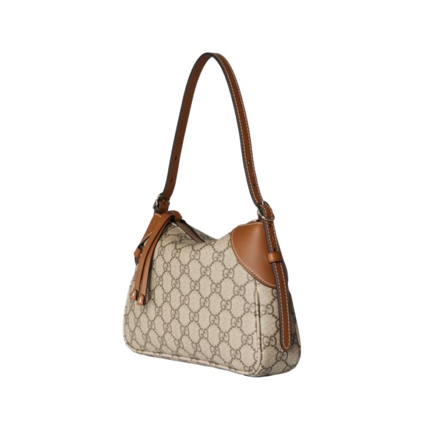 GG Emblem Schultertasche Dunkelbraun 24.5cm