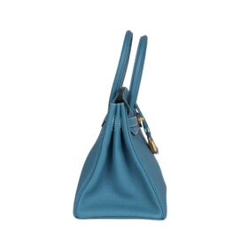 Blue Jean Togo mit Gold-Beschlägen 30cm
