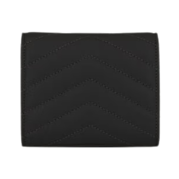 Cassandre Matelassé kompakte Drei-Falt-Geldbörse aus Grain de Poudre-Leder 10.5cm