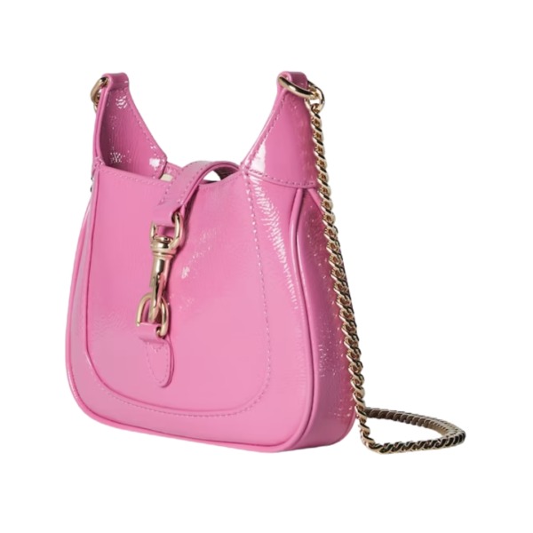 Mini-Schultertasche Pink Lackleder 19.5cm
