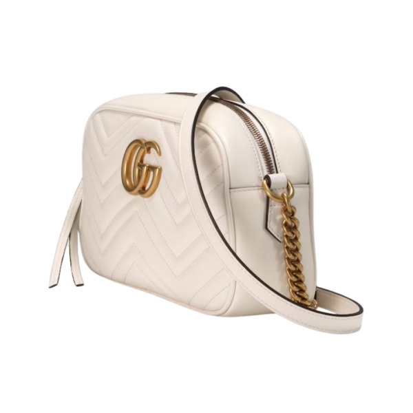 Kleine Marmont Schultertasche Weiß 24cm