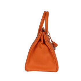 Orange Epsom mit Palladium-Beschlägen 35cm