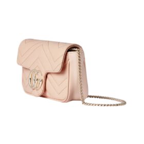 Hellrosa Matelassé Super-Mini-Tasche 16.5cm