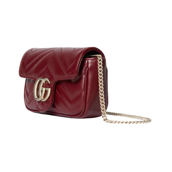 Rote Super-Mini-Tasche mit Chevron-Muster 16.5cm