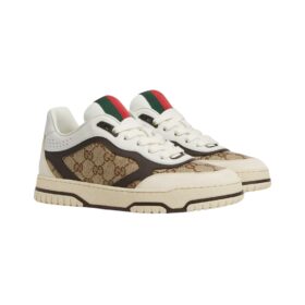 Brauner Lederbesatz Re-Web-Turnschuh