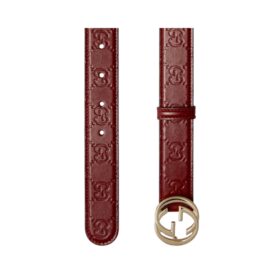 Leder mit GG-Ornament in Rot 3cm