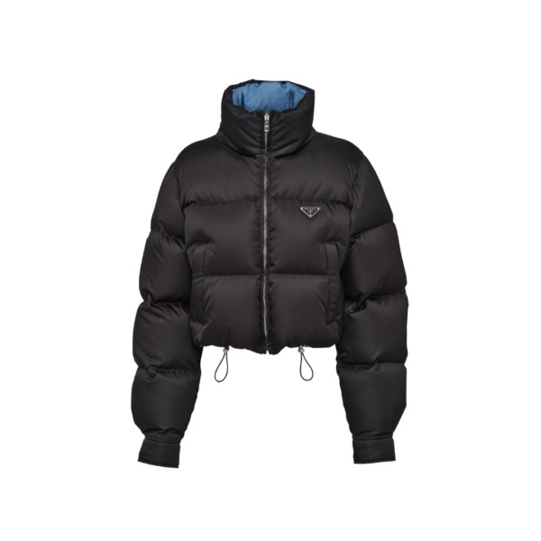 Gekürzte Daunenjacke Schwarz