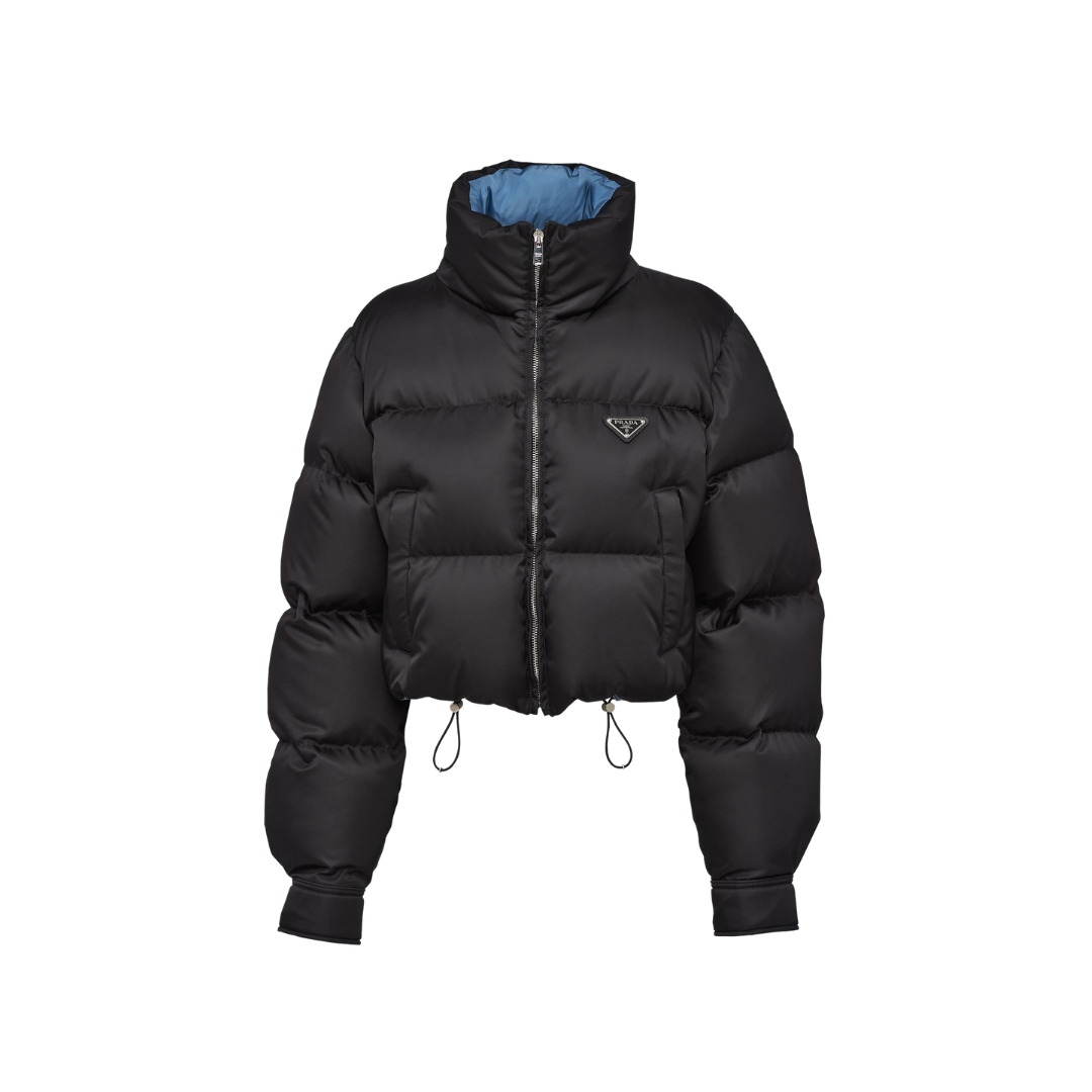 Gekürzte Daunenjacke Schwarz