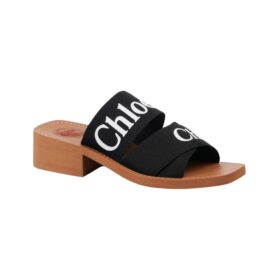 Woody-Mules mit Absatz Schwarz
