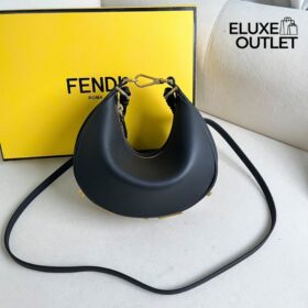 Mini schwarze Ledertasche 13cm