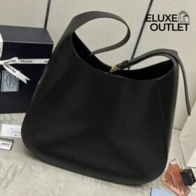 Große Schultertasche Schwarz 40 cm