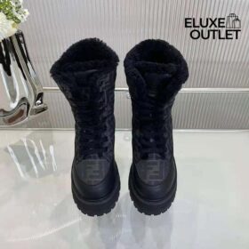 Schwarze Bikerboots aus Leder 3cm