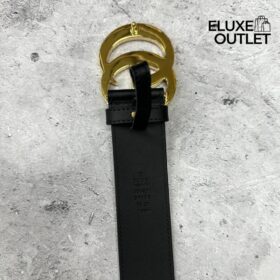 Breiter Marmont Schwarzes Leder 4cm