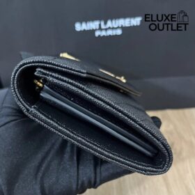 Cassandre matelassierte große Klappenbrieftasche aus Lammleder 19cm