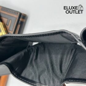 Brieftasche aus schwarzem Leder 8cm