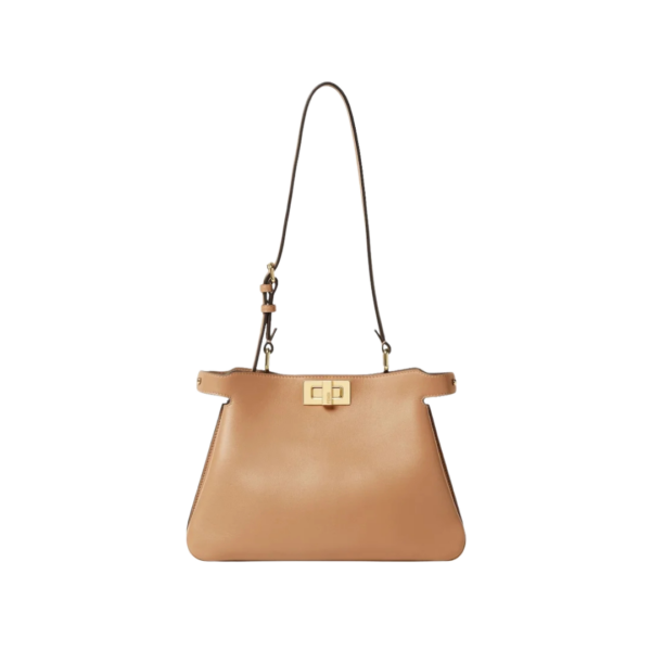 Tasche aus Leder in Cappuccino-Farbe  19cm