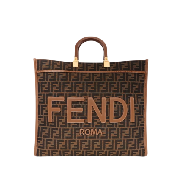 FF braune Stoff Shopping Tasche 35cm