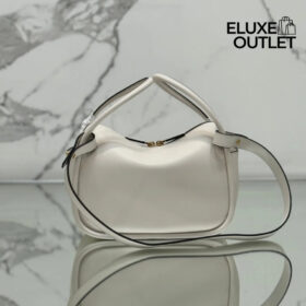 Lederhandtasche in Weiß 18cm