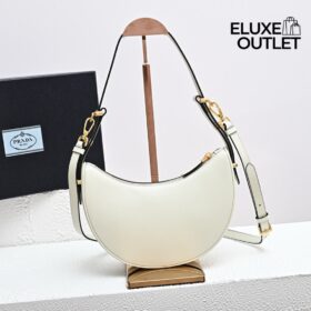 Weiße kleine Lederschultertasche 18.5cm
