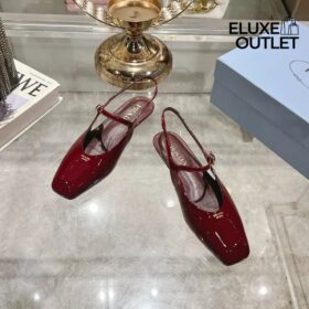 Slingback-Ballerinas Kirschrot 1.5cm