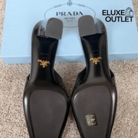 Leder Slingback-Pumps Schwarz 8.5cm