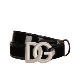 Glänzender Kalbsleder-Gürtel mit DG-Logo 2.5cm
