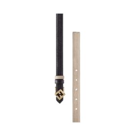 Beidseitiger Leder Gürtel in Schwarz und Beige 2cm