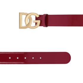 Polierter Kalbsleder-Gürtel mit DG-Logo 2.5cm