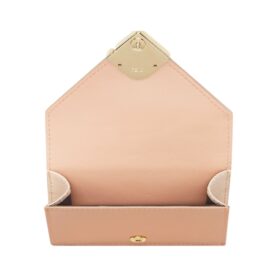 Brieftasche aus rosa Leder 8cm