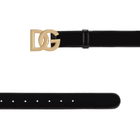 Lackleder-Gürtel mit DG-Logo 4cm