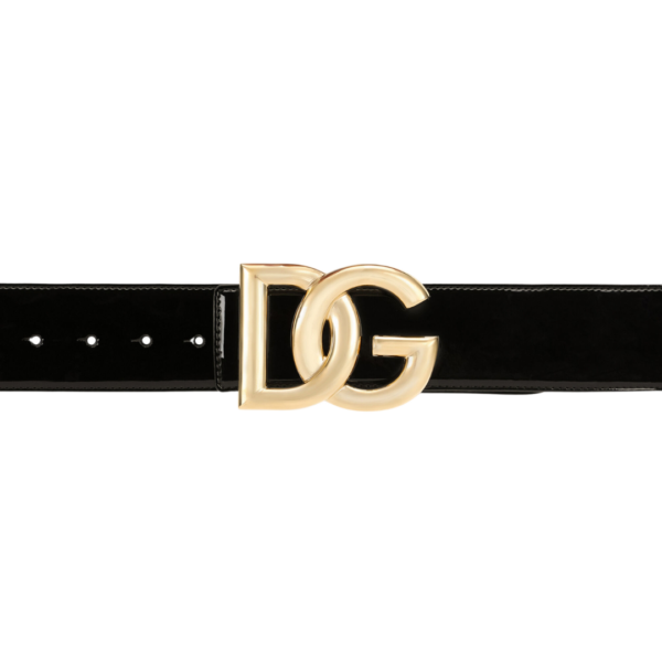Lackleder-Gürtel mit DG-Logo 4cm
